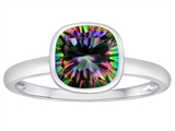 Tommaso Design™ 7mm Cushion Cut Rainbow Mystic Topaz Engagement Solitaire Ring