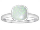 Tommaso Design™ 7mm Cushion Cut Genuine Opal Engagement Solitaire Ring