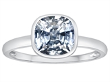 Tommaso Design™ 7mm Cushion Cut Genuine White Topaz Engagement Solitaire Ring
