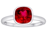 Tommaso Design™ 7mm Cushion Cut Created Ruby Engagement Solitaire Ring