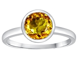 Tommaso Design™ 7mm Round Genuine Citrine Engagement Solitaire Ring