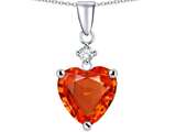 Original Star K™ Heart Shape 8mm Simulated Orange Mexican Fire Opal Heart Pendant
