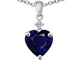 Original Star K™ Heart Shape 8mm Created Dark Sapphire Heart Pendant