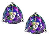 Original Star K™ Trillion 7mm Rainbow Mystic Topaz Earring Studs