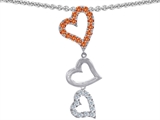 Original Star K™ Dangling Heart with Round Simulated Orange Mexican Fire Opal
