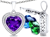 Switch-It Gems™ Heart Shape 10mm Simulated Amethyst Pendant with 12 Interchangeable Simulated Birthstones