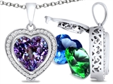 Switch-It Gems™ Heart Shape 10mm Simulated Alexandrite Pendant with 12 Interchangeable Simulated Birthstones
