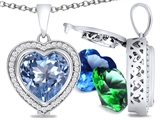 Switch-It Gems™ Heart Shape 10mm Simulated Aquamarine Pendant with 12 Interchangeable Simulated Birthstones