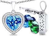 Switch-It Gems™ Heart Shape 10mm Simulated Blue Topaz Pendant with 12 Interchangeable Simulated Birthstones