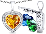 Switch-It Gems™ Heart Shape 10mm Simulated Citrine Pendant with 12 Interchangeable Simulated Birthstones