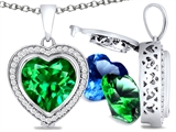 Switch-It Gems™ Heart Shape 10mm Simulated Emerald Pendant with 12 Interchangeable Simulated Birthstones
