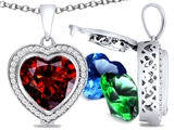 Switch-It Gems™ Heart Shape 10mm Simulated Garnet Pendant with 12 Interchangeable Simulated Birthstones