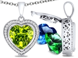 Switch-It Gems™ Heart Shape 10mm Simulated Peridot Pendant with 12 Interchangeable Simulated Birthstones