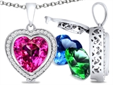 Switch-It Gems™ Heart Shape 10mm Simulated Pink Tourmaline Pendant with 12 Interchangeable Simulated Birthstones