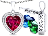 Switch-It Gems™ Heart Shape 10mm Simulated Ruby Pendant with 12 Interchangeable Simulated Birthstones