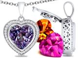 Switch-It Gems™ Heart Shape 12mm Simulated Alexandrite Pendant with 12 Interchangeable Simulated Birthstones