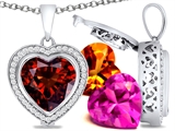 Switch-It Gems™ Heart Shape 12mm Simulated Garnet Pendant with 12 Interchangeable Simulated Birthstones