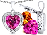 Switch-It Gems™ Heart Shape 12mm Simulated Pink Tourmaline Pendant with 12 Interchangeable Simulated Birthstones