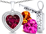 Switch-It Gems™ Heart Shape 12mm Simulated Ruby Pendant with 12 Interchangeable Simulated Birthstones