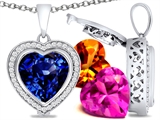 Switch-It Gems™ Heart Shape 12mm Simulated Sapphire Pendant with 12 Interchangeable Simulated Birthstones