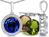 Switch-It Gems™ Interchangeable Simulated Sapphire Pendant Set with 12 Round 10mm Birthstones Included