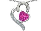 Original Star K™ 7mm Heart Shape Simulated Pink Tourmaline Heart Pendant