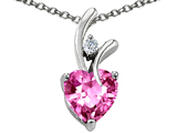 Original Star K™ Heart Shape 8mm Simulated Pink Tourmaline Pendant