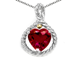 Original Star K™ Rope Design 10mm Heart Shape Created Ruby Heart Pendant