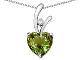 Original Star K™ Heart Shape 8mm Simulated Green Tourmaline Pendant