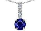 Original Star K™ Round Created Sapphire Pendant