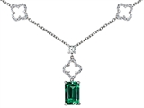 Original Star K™ Emerald Cut Simulated Emerald Necklace