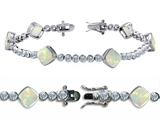 Original Star K™ High End Tennis Bracelet With 6pcs 7mm Cushion Cut Created Opal