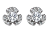 Original Star K™ Flower Earrings With Round 5mm Cubic Zirconia