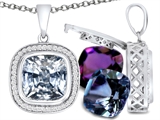 Switch-It Gems™ Interchangeable Simulated Diamond Pendant Set with 12 Cushion Cut 10mm Birthstones Included