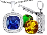 Switch-It Gems™ Interchangeable Simulated Sapphire Pendant Set with 12 Cushion Cut 12mm Birthstones Included