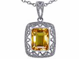 Tommaso Design™ Emerald Cut Genuine Citrine Pendant