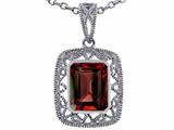 Tommaso Design™ Emerald Cut Genuine Garnet Pendant