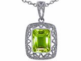 Tommaso Design™ Emerald Cut Genuine Peridot Pendant