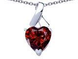 Original Star K™ 8mm Heart Shape Genuine Garnet Ribbon Pendant