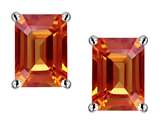 Original Star K™ 8x6mm Emerald Cut Simulated Orange Mexican Fire Opal Earrings