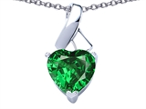Original Star K™ 8mm Heart Shape Simulated Green Tsavorite Garnet Ribbon Pendant