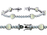 Original Star K™ High End Tennis Bracelet With 6pcs 7mm Heart Created Opal