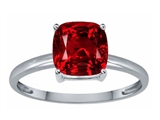 Tommaso Design™ Created Ruby 7mm Cushion Cut Solitaire Engagement Ring