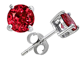Original Star K™ Round 7mm Created Ruby Earring Studs
