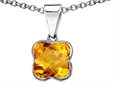 Tommaso Design™ Clover Genuine Citrine Pendant