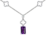 Original Star K™ Emerald Cut Simulated Amethyst Necklace