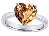 Original Star K™ Large 10mm Heart Shape Solitaire Engagement Ring With Simulated Imperial Yellow Topaz