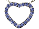 Tommaso Design™ Heart Shape Pendant with Round Genuine Tanzanite