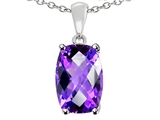Tommaso Design™ 8x6mm Cushion Octagon Cut Genuine Amethyst Pendant