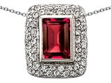 Original Star K™ 9x6mm Octogon Emerald Cut Created Ruby Pendant